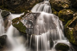 water flowing over rocks